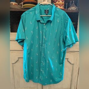 George Teal Casual Button Down Shirt
